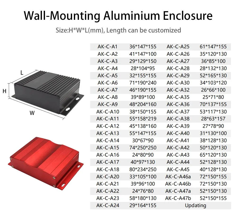 Custom Aluminum Profile CNC Metal Seperated Extruded Die Casting Aluminum Box Aluminum Enclosure