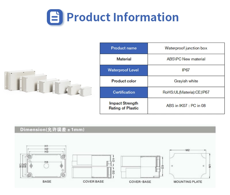 Hot Sale Power Distribution Box IP67 Plastic Enclosure 58*63*35mm