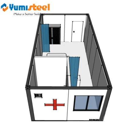  6 Anzüge Smart Steel Prefab Container temporäre Gehäuse für Krankenhaus