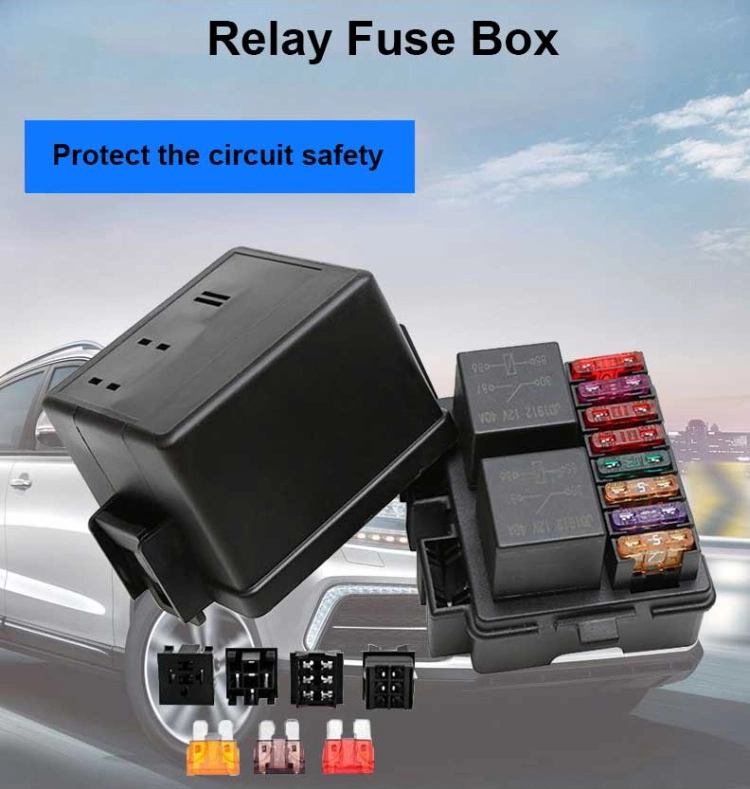 8 Way Car Auto Fuse Box with 2 Relay