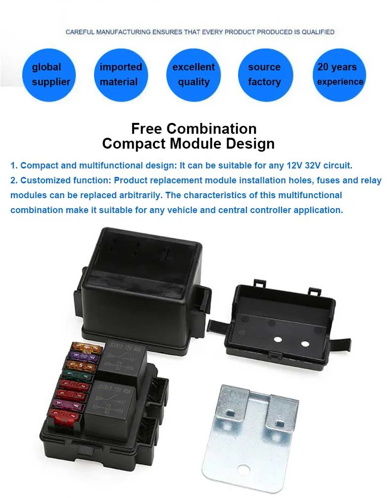 8 Way Car Auto Fuse Box with 2 Relay