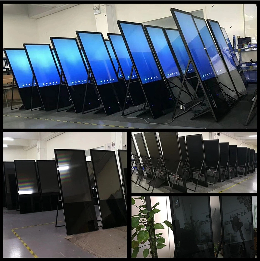 Portable LCD Digital Signage 43 Inch Floor Stand LCD Panel Video Wall LCD Digital Signage Outdoor LCD Advertising Display Model Houses Ad Player