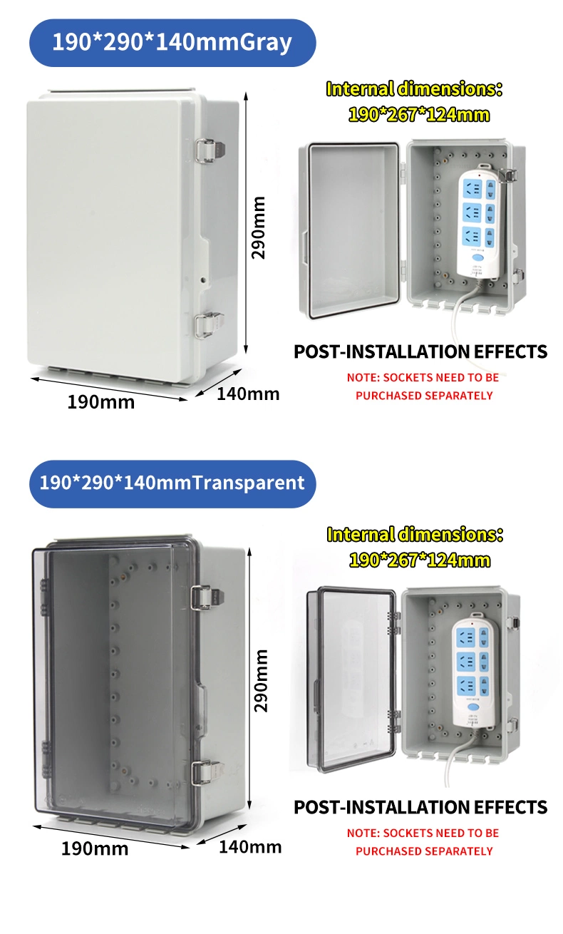 Phltd 140*190*290mm IP66 ABS Plastic Outdoor Waterproof Wall-Mounting Electronic Housing Dis Junction Box CCTV Passbox Switching Power Supply Box