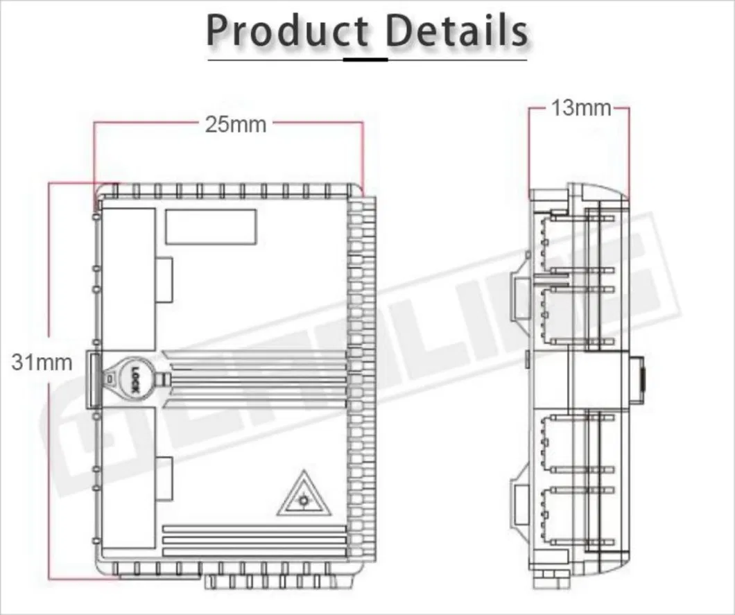 Gcabling FTTH Fiber Optic Box Wall Mount Distribution Box Price Outdoor Fiber Splice Box on Pole Wall Mount Fiber Termination Box for Fiber Optic Cable Use