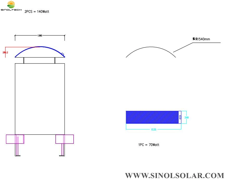 Thin Film CIGS Flexible Solar PV Panel (FLEX-03NX-40W)