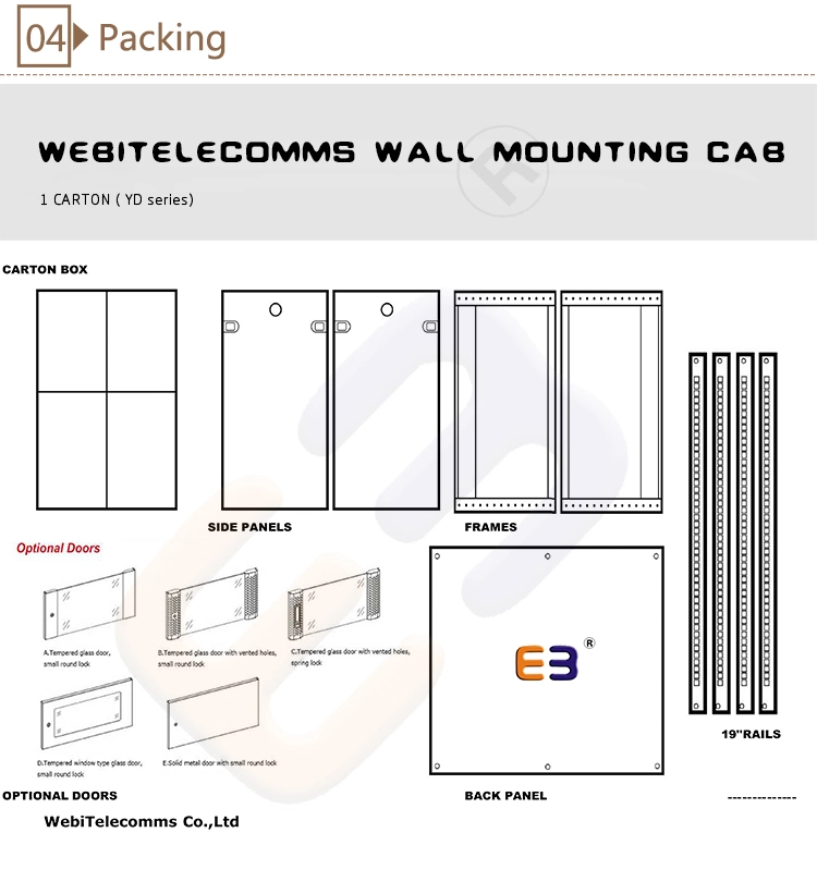 Double Section Wall Network Cabinet with Rod Control Lock