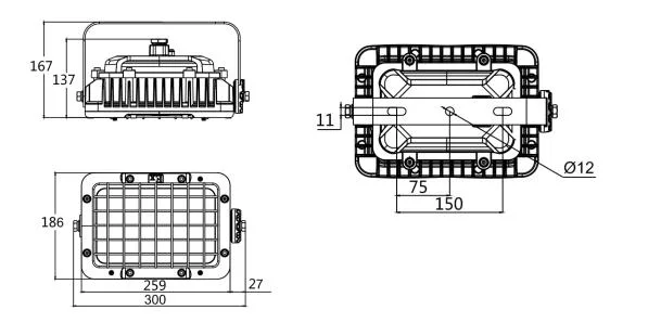 Class 1 Division 2 Atex RoHS CE Explosion-Proof Floodlights