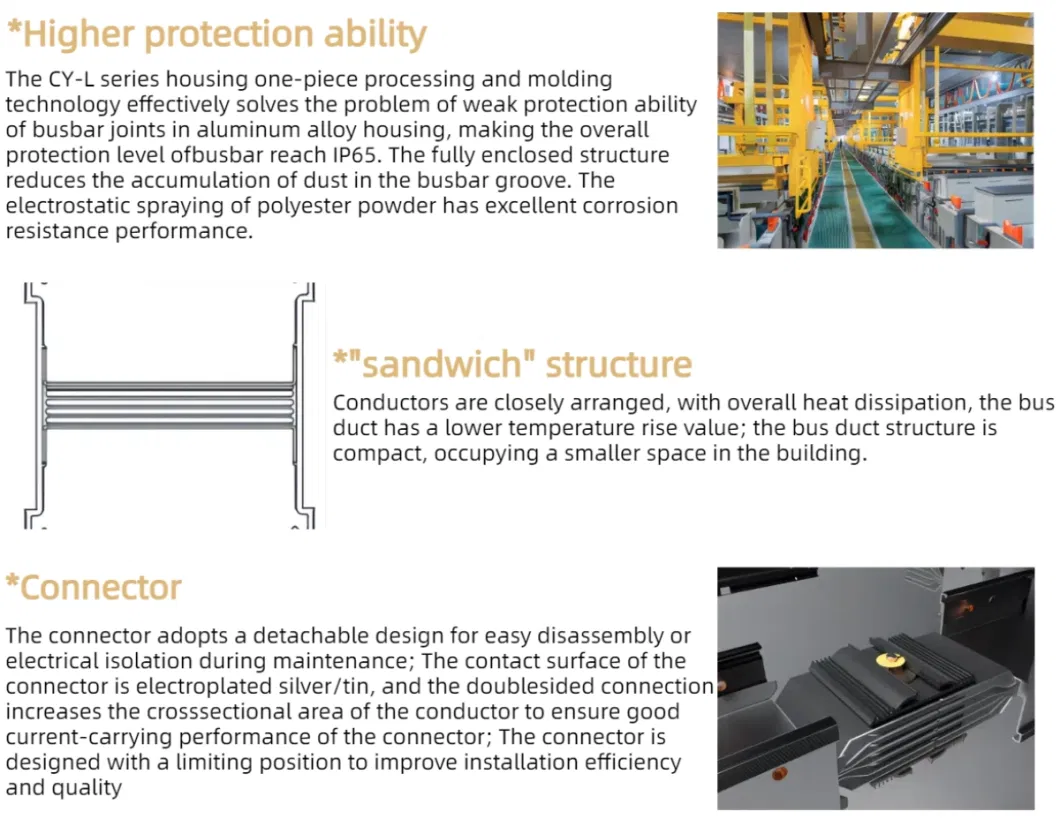 Distributor Busduct Electrical Bus Duct System Lighting Power Busbar Copper Bus Duct