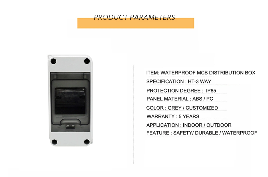 Factory Direct Sale IP65 Electrical Waterproof Distribution Boards 3 Way