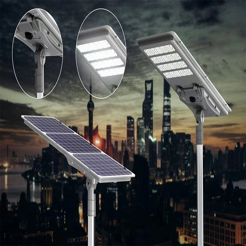 High Effective IP65 ABS Energy Powered Panel Flood Motion Sensor Integrated Outdoor Waterproof Smart Switch LED All in One Solar Street Light