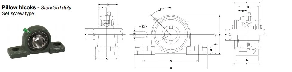 Durable and Long Lasting UCP205 Pillow Bloakcs Bearing Mounted bearing Housing