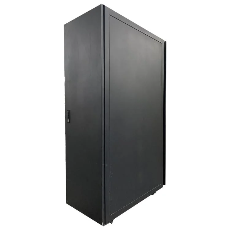 Black Single Door Large Steel Midsize Data Centers Front Control Battery Cabinet