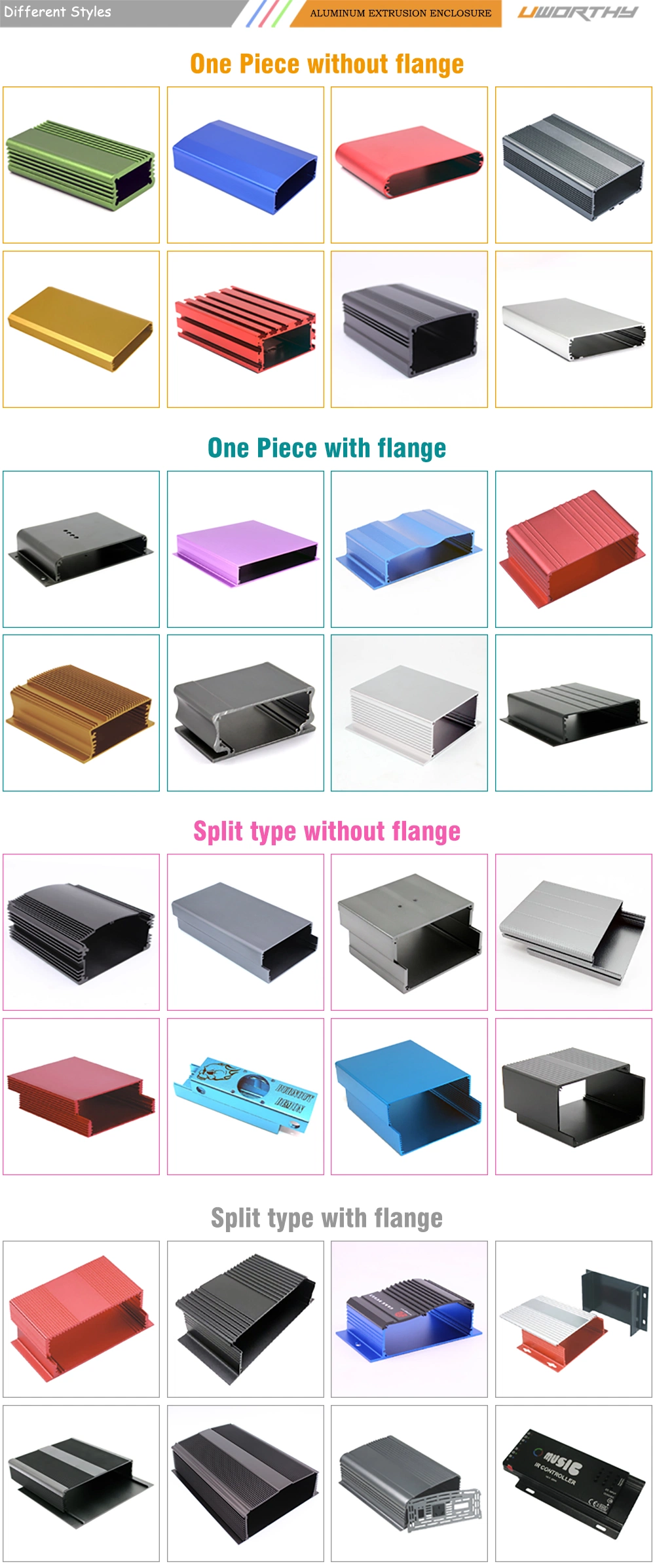 95.1X55 mm Aluminum Anodized Extrusion Enclosure Electronics Control Cabinet Distribution Housing