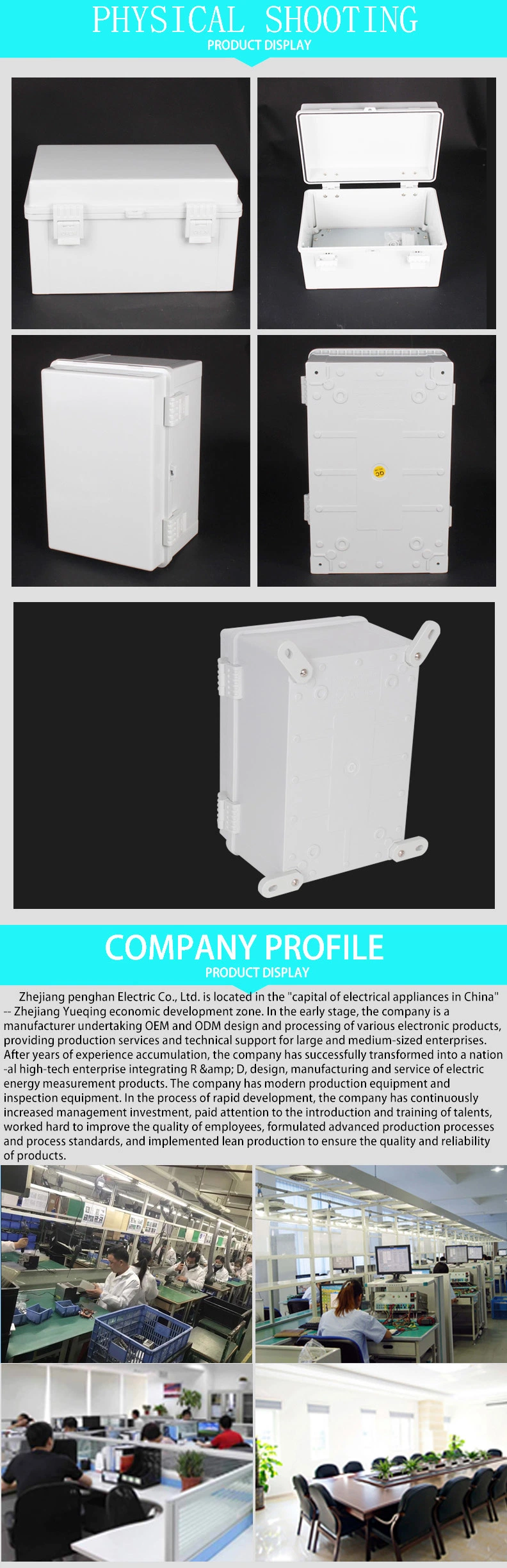 600*400*220mm ABS PC Plastic Wall Mount Waterproof Electrical Distribution Box for MCB Installation and Protection Switching Power Supply Box