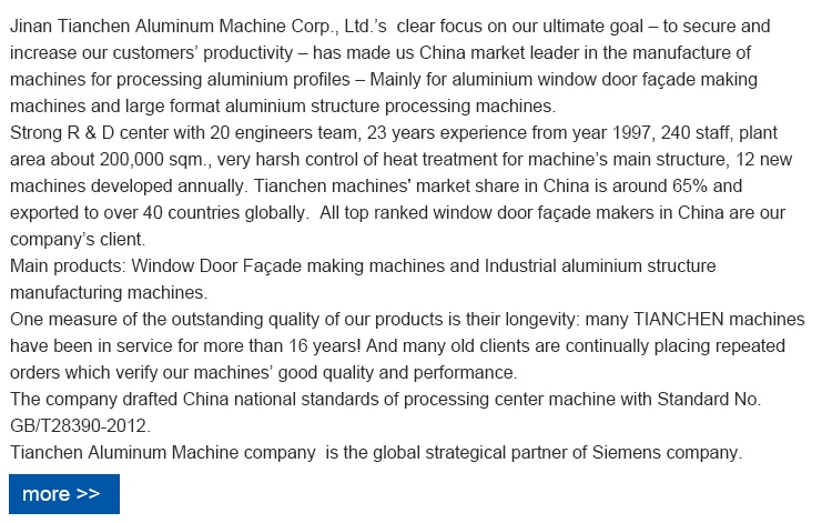 Aluminum Profile CNC Procedding Center of 4 Axis