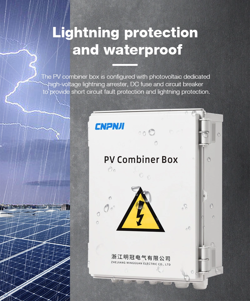 Solar System DC PV Combiner Box 4 Strings 4input 1 Output with SPD and Fuse Junction Box