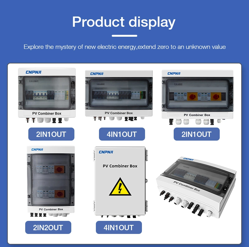 Solar System DC PV Combiner Box 4 Strings 4input 1 Output with SPD and Fuse Junction Box