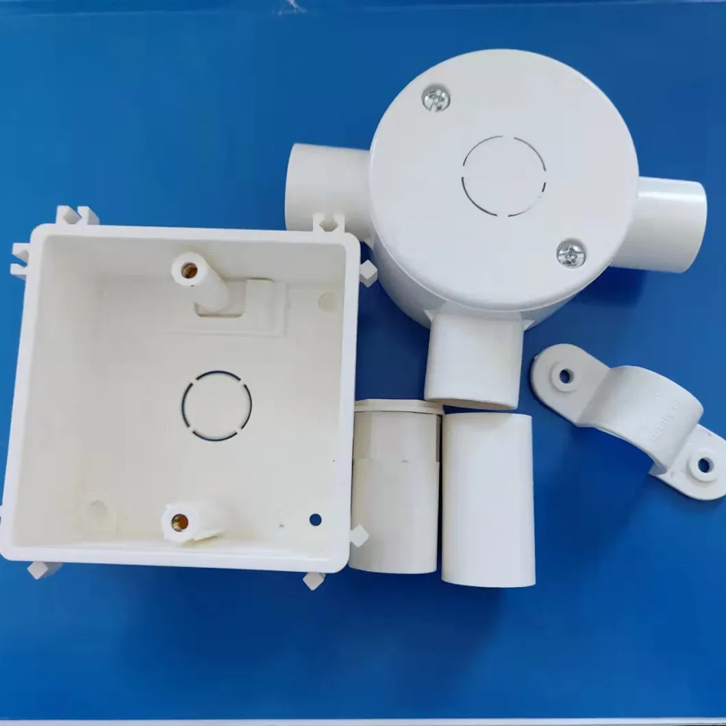 Factory Price Electrical Plastic Conduit Circular PVC Fireproof Tee Box Junction Box