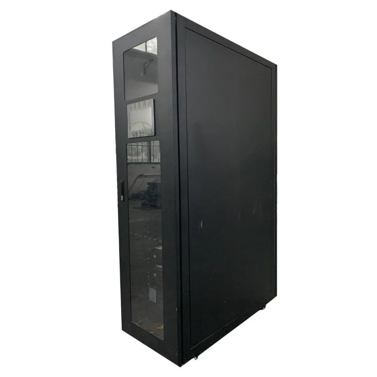 Black Single Door Large Steel Midsize Data Centers Front Control Battery Cabinet