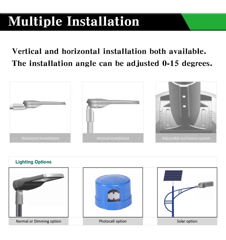 LED Street Light Area Lighting 24W 40W 60W 100W 200W 240W Class Ll Driver Street Light for Road 5 Years Warranty