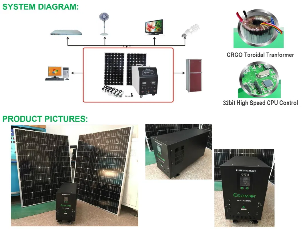Esavior Steel+Power Spray Housing Materials 5kw off-Grid Portable Solar Power System Inverter