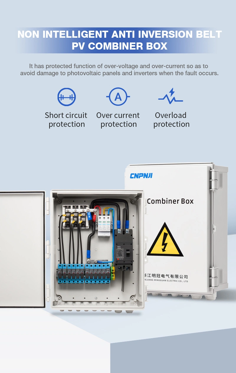 Solar System DC PV Combiner Box 4 Strings 4input 1 Output with SPD and Fuse Junction Box