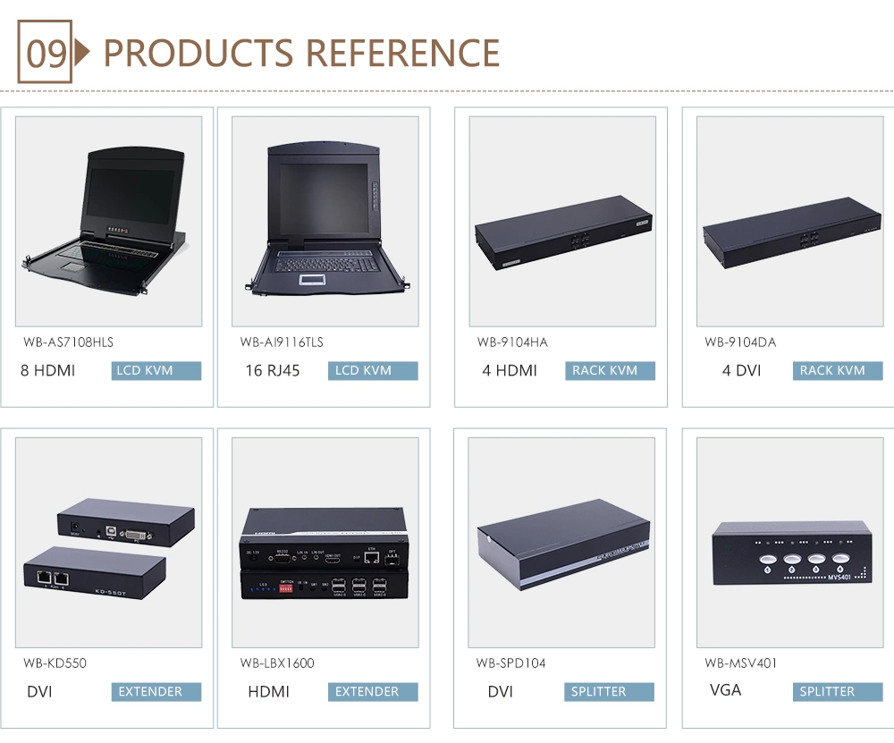 17inch VGA 8 Ports LCD Kvm Switch