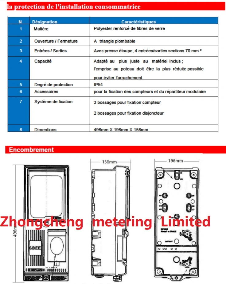 Single Phase Weatherproof Glass Fibre Reinforced Polyester Meter Enclosures