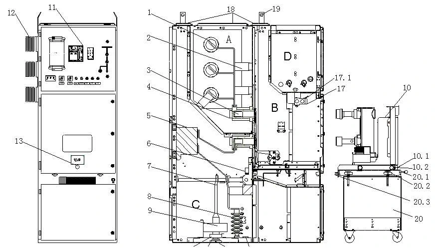 Power Distribution Equipment High Voltage Hv Kyn28A-12 11kv Electrical Main Switchboard with Metal Enclosure