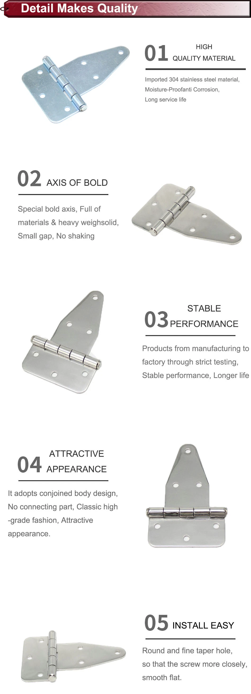 Communication Equipment Hinge for Aluminum Profile Electric Cabinet