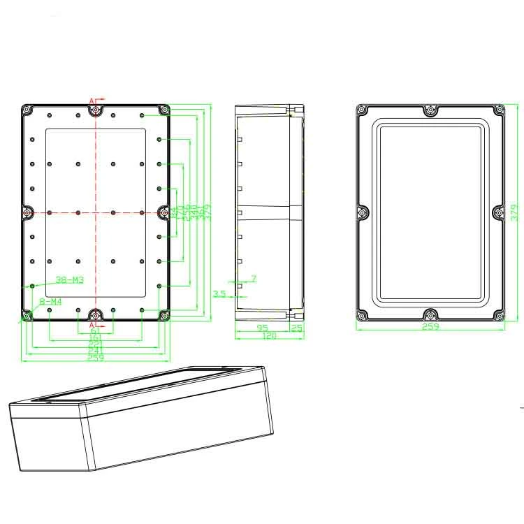 OEM Custom Outdoor IP65 ABS Electrical Plastic Waterproof Junction Box