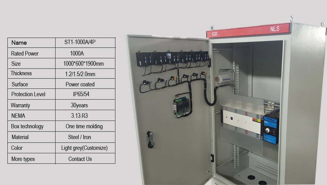 1000A Automatic Transfer Switch ATS Cabinet with Aisikai Breaker and Smartgen Control Panel