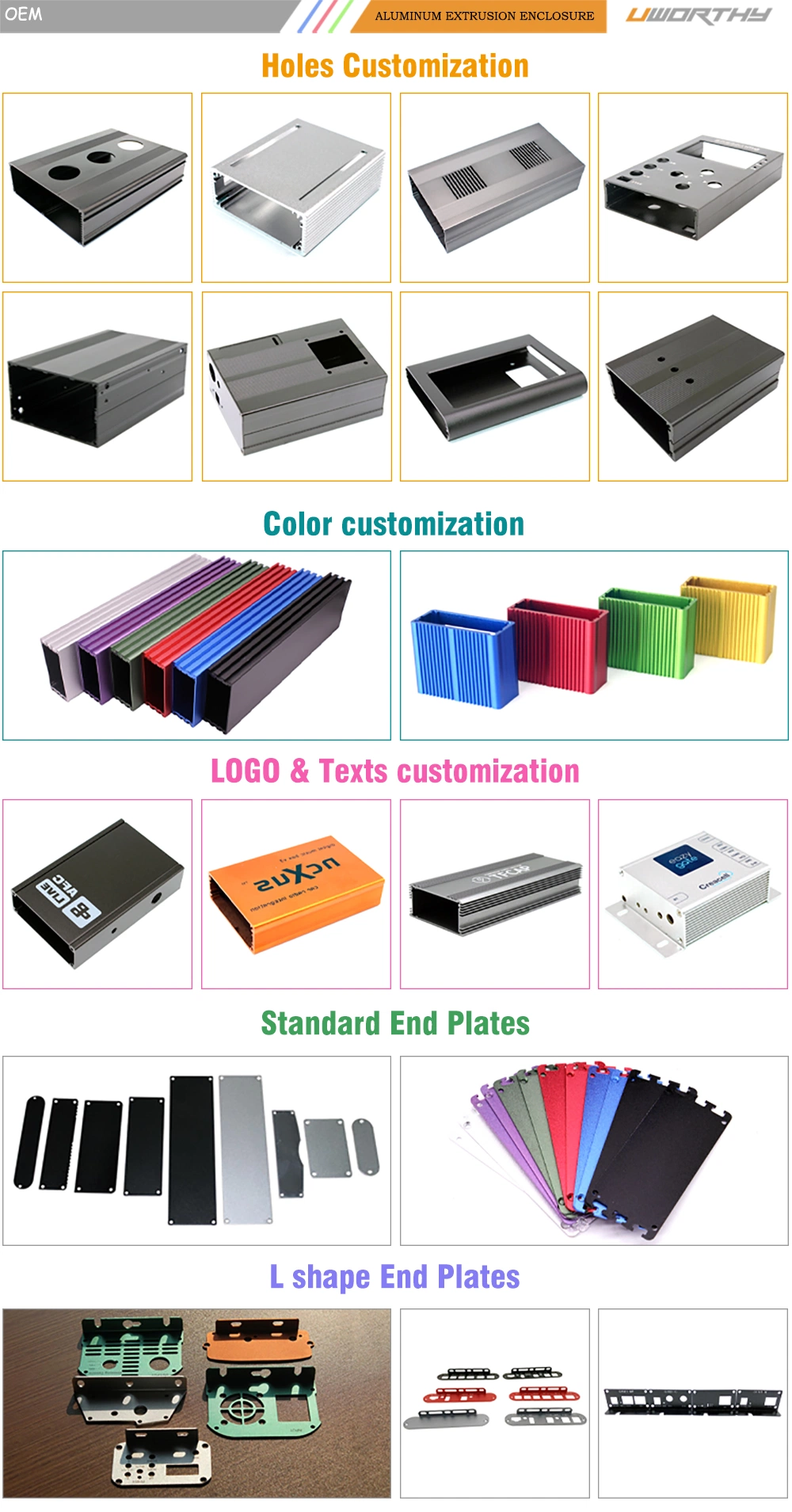 95.1X55 mm Aluminum Anodized Extrusion Enclosure Electronics Control Cabinet Distribution Housing