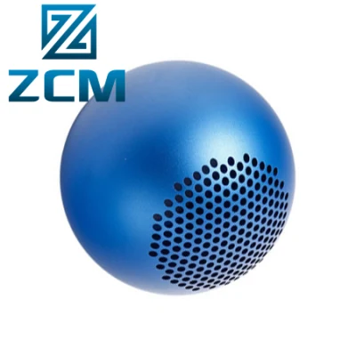 Shenzhen Servicio personalizado de mecanizado CNC de aluminio anodizado azul balón redondo caja caja de sonido audio amplificador de fabricación