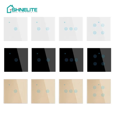 2024 UK Us 1/2/3/4/6/8 Gang Tuya Smart Home Remote Control Panel táctil de cristal inalámbrico Wi-Fi Zigbee Smart Switch Touch Switch