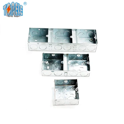 BS 4662 estándar de hoja de empalmes eléctricos Metal Box Cajas