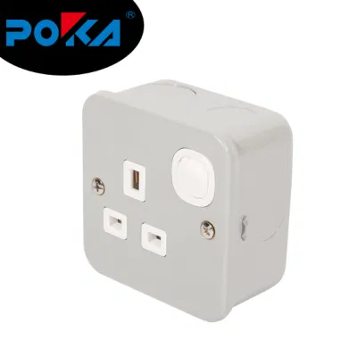 86 Tipo 13A LA caja eléctrica REINO UNIDO Toma de contacto caja de conexión metálica la caja de bornes Caja de conexión