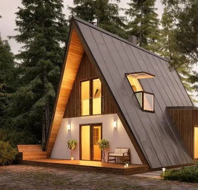 Casa plegable móvil estilo costero Casa de contenedor plegable