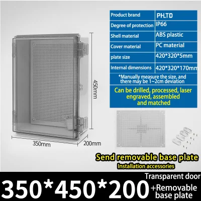 300*400*170mm Caja de distribución eléctrica inteligente resistente al agua Caja de distribución eléctrica con Carcasa de plástico de bloqueo para caja de alimentación de conmutación electrónica