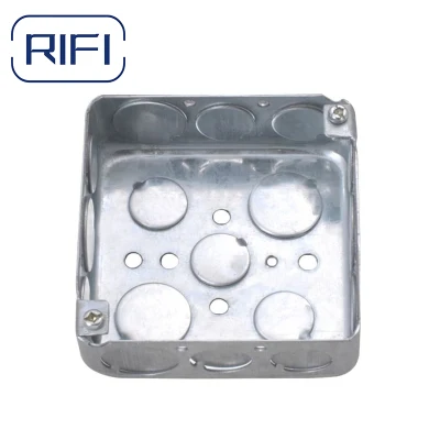4*4 cuadrados de un módulo de pared de metal galvanizado Caja de acero eléctrico Knockout de 1/2&quot; con 1-1/2&quot; de profundidad 0,8-1.6mm de grosor