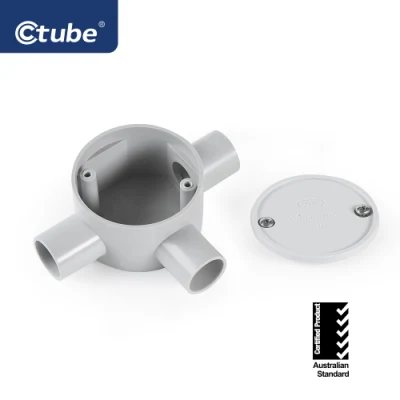 PVC de 20mm de pared resistente al agua superficial de la Pequeña Redonda eléctrico caja de empalmes