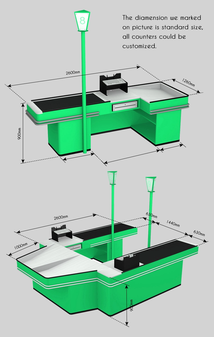 Custom Automatic Checkout Counter Shopping Bag Hook Supermarket Cashier Desk