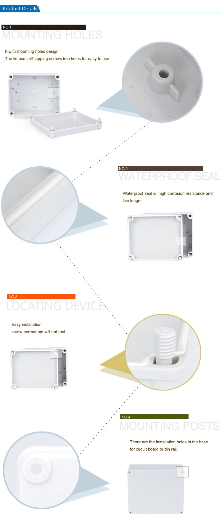 Good Price 180*80*70 Waterproof IP65 Electrical Terminal Block Junction Box