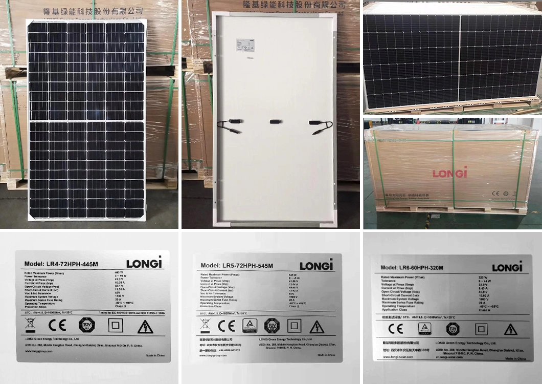 Longi Monocrystalline Solar Panel 545W 550W 560W Solar Panels for Electric System