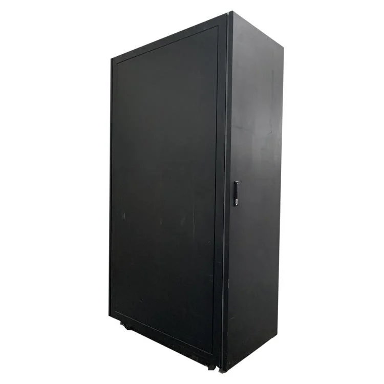 Black Single Door Large Steel Midsize Data Centers Front Control Battery Cabinet