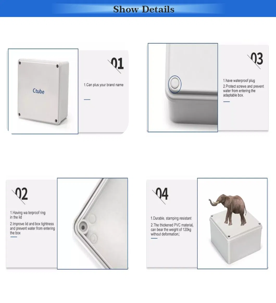 Halogen Free Waterproof Adaptable Electrical Junction Box with UL Certificate