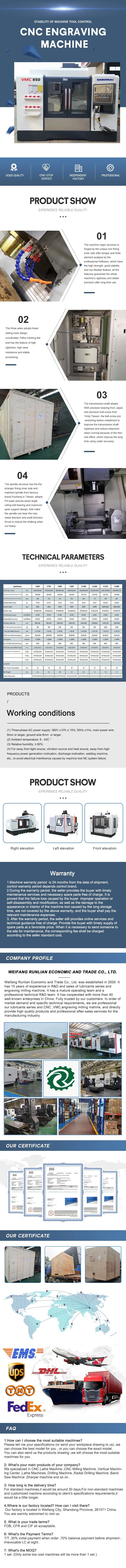 Vmc850 CNC Vertical Milling Machine Computer Numerical Control Machining Center