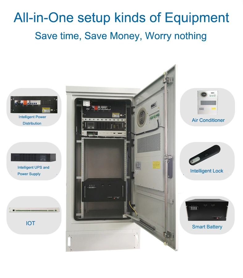 19&quot; Rack Single Bay Outdoor Electronic Telecommunications Cabinets Enclosures Telecom Communications Cabinet