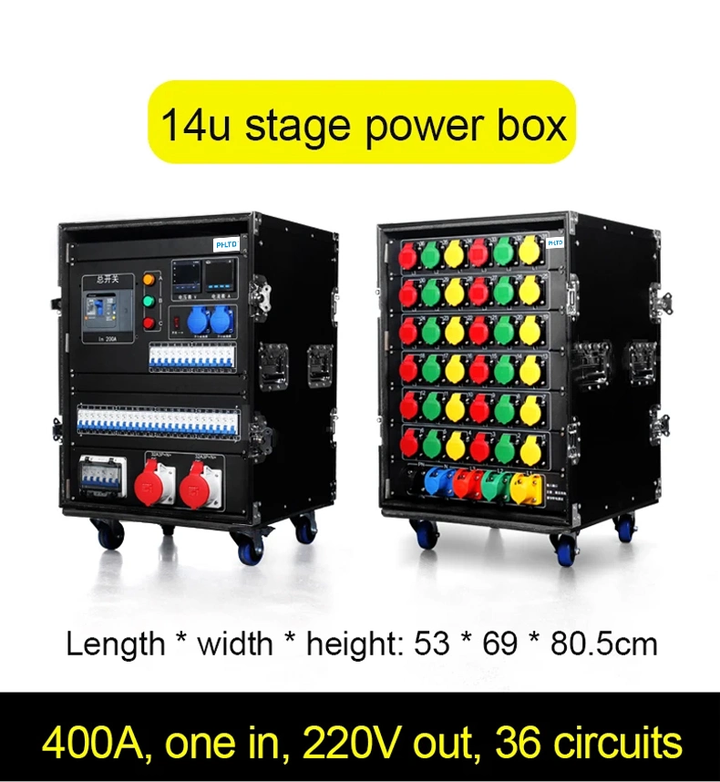 Phltd 16-Way Power Supply Straight-Through Box Stage Lighting Performance Rental Leakage Protection Distribution Cabinet LED Large