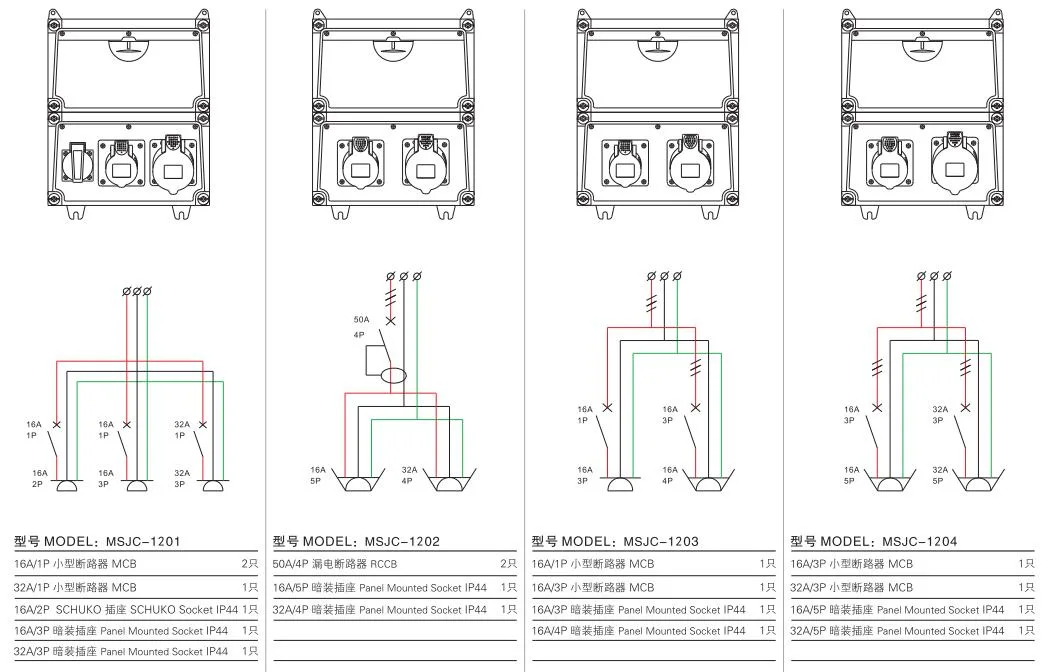 Hot Sell Portable Combination Socket Board Box Industrial Electrical Junction Boxes